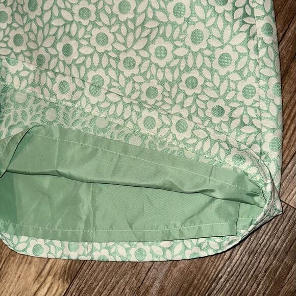 Loft Petite Spring Green Floral Jacquard Retro Mini Skirt Size 4P - Picture 7 of 11